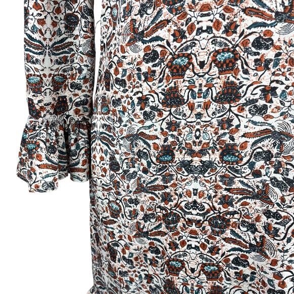 DIANE VON FURSTENBERG 100% Silk Flounce Dress Sz 4 - Picture 4 of 7